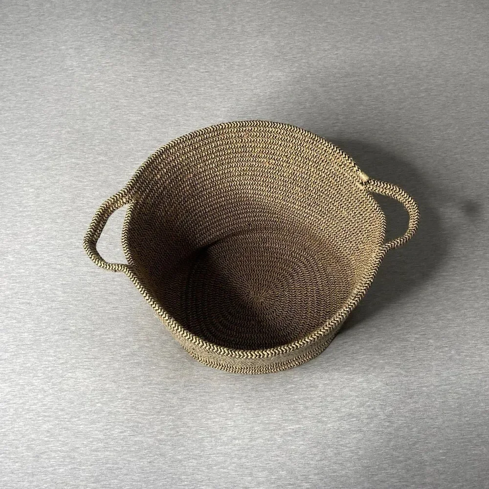 Target Cotton Rope 15” Round Storage Handles Basket